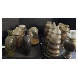 Glass Jars Of Rocks & Minerals.