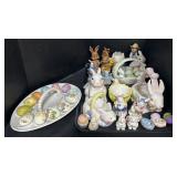 Easter Decor, Ceramic Eggs, Planters, Egg Dish.