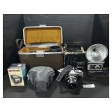 Vintage Polaroid, Minolta, Kodak Cameras.