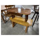 Mahogany Coffee Table, Rustic Oak Bench.
