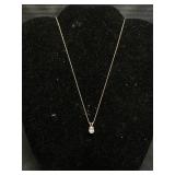 14 KT Gold Necklace W/ Diamond Pendant.