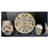 Stone Mask, Falcon Carving, Cruz Plate.