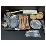 Lebanon Works Platter, Utensils, Avon Candles.