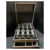Italian El Delberti Silverplate Goblets & Chest.