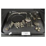 Sterling Silver Necklace & Fish Earrings.