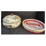 Advertising Beer Trays, Lidded Pot.