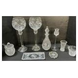 Crystal & EAPG Class, Goblets, Decanter, Dishes.