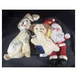 Vintage Plush Animals & Santa.