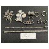 Sterling Silver Bracelets, Rings, Brooches.