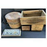 Advertising Wooden Crates & Bucket, Lancaster.