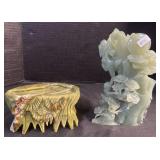 Vintage Chinese Jade Sculpture & Dish.