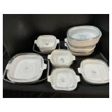 8 Blue Cornflower Corningware Casserole Dishes.