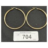 14k Gold Etched Hoop Earrings.