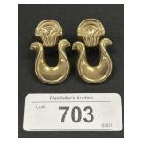 14kt Gold Door Knocker Clip Earrings.