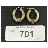 14k Italian White Gold Hoop Earrings.