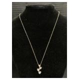 Sterling Silver Necklace W/Heart Pendant.