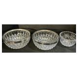 3 Crystal Bowls.