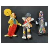 Blown Glass, Candle & Annette Little Clowns.