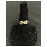14 KT Gold Ring W/Diamond Accents.