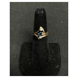 14 KT Gold Sapphire & Diamond Ring.