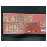 Partial 1886 Reading PA Sign.