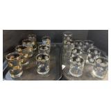 15 Mid Century Modern Libby Gold Coin Glasses.