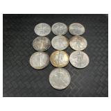 10 .999 Fine Silver American Eagle Coins.