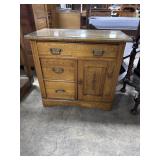Vtg Oak Eastlake Style Wash Stand.