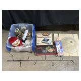 Portable Stove, Metal Rack, Glass Shade.