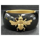 Black Resin Cuff Bracelet.