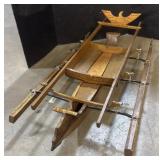 Handcrafted Samoan Paopao Outrigger Canoe Model.