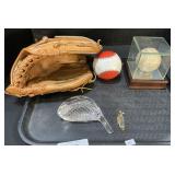 Autographed Baseball, Glove, Waterford Club.