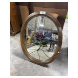 Decorative Stained Glass Rose Mirror.