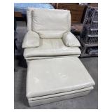 Nice Faux Leather Armchair & Ottoman.