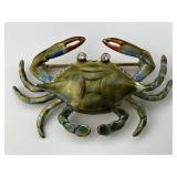 14KT Gold Crab Diamond  Pin.