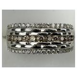 14KT Gold LeVian Brown & White Diamond Ring.