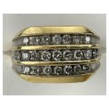14KT Gold 3 Row Diamond Band.