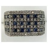 14KT Gold Sapphire & Diamond Ring.