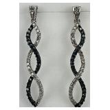 10KT Blue & White Diamond Intertwined Dangles.