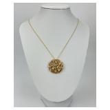 14KT Gold Effy Woven Circle Diamond Pendant.