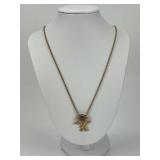 10KT Gold Harley Davidson Pendant Necklace.