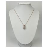14KT Rose Gold Effy Diamond Pendant Necklace.