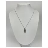 14KT Gold Diamond Filigree Pendant Necklace.