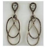 18KT Gold Brown & White Diamond Earrings.