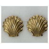 14KT Yellow Gold Shell Earrings.