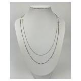 Pair of 14KT White Gold Box Chains.