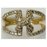 14KT Gold LeVian Split Shank Diamond Ring.