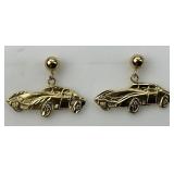 14KT Gold Corvette Earrings.