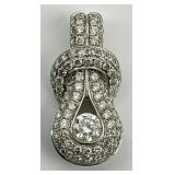 14KT White Gold Diamond Knot Pendant.