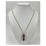 Plated Amethyst Crystal Pendant Necklace.